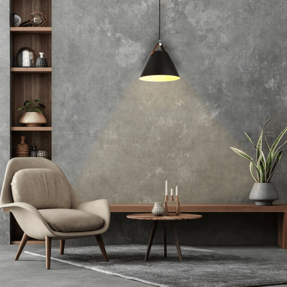 TKLD Pendant & Chandeliers Cosme Nordic Black Metal Funnel Pendant Ceiling Light - D270mm/D355mm