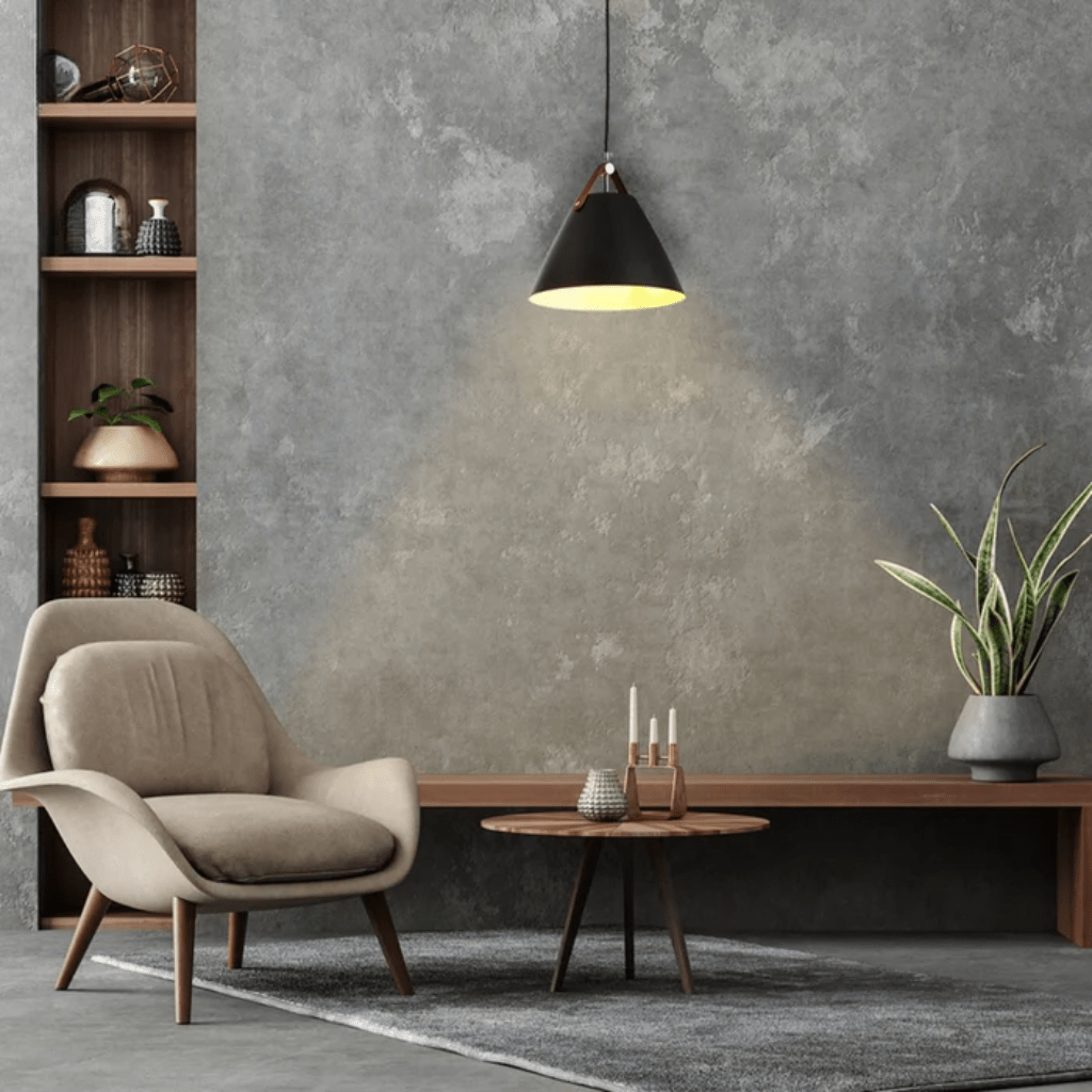 TKLD Pendant & Chandeliers Cosme Nordic Black Metal Funnel Pendant Ceiling Light - D270mm/D355mm