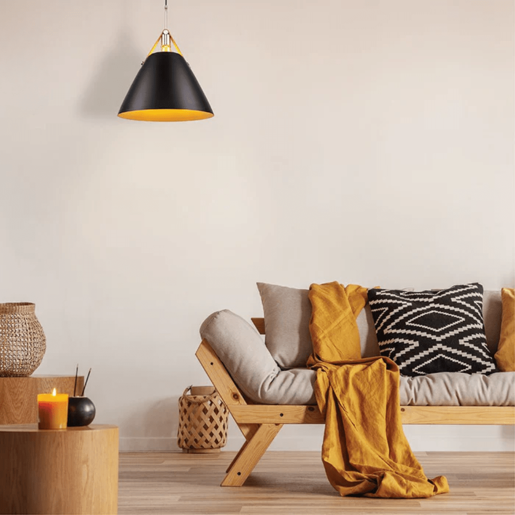 TKLD Pendant & Chandeliers Cosme Nordic Black Metal Funnel Pendant Ceiling Light - D270mm/D355mm