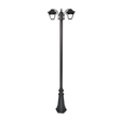 TKLD Pendant & Chandeliers Cottage Style Matt Black Clear Glass 2 X E27 Post Top Lamp - 2 X 60W
