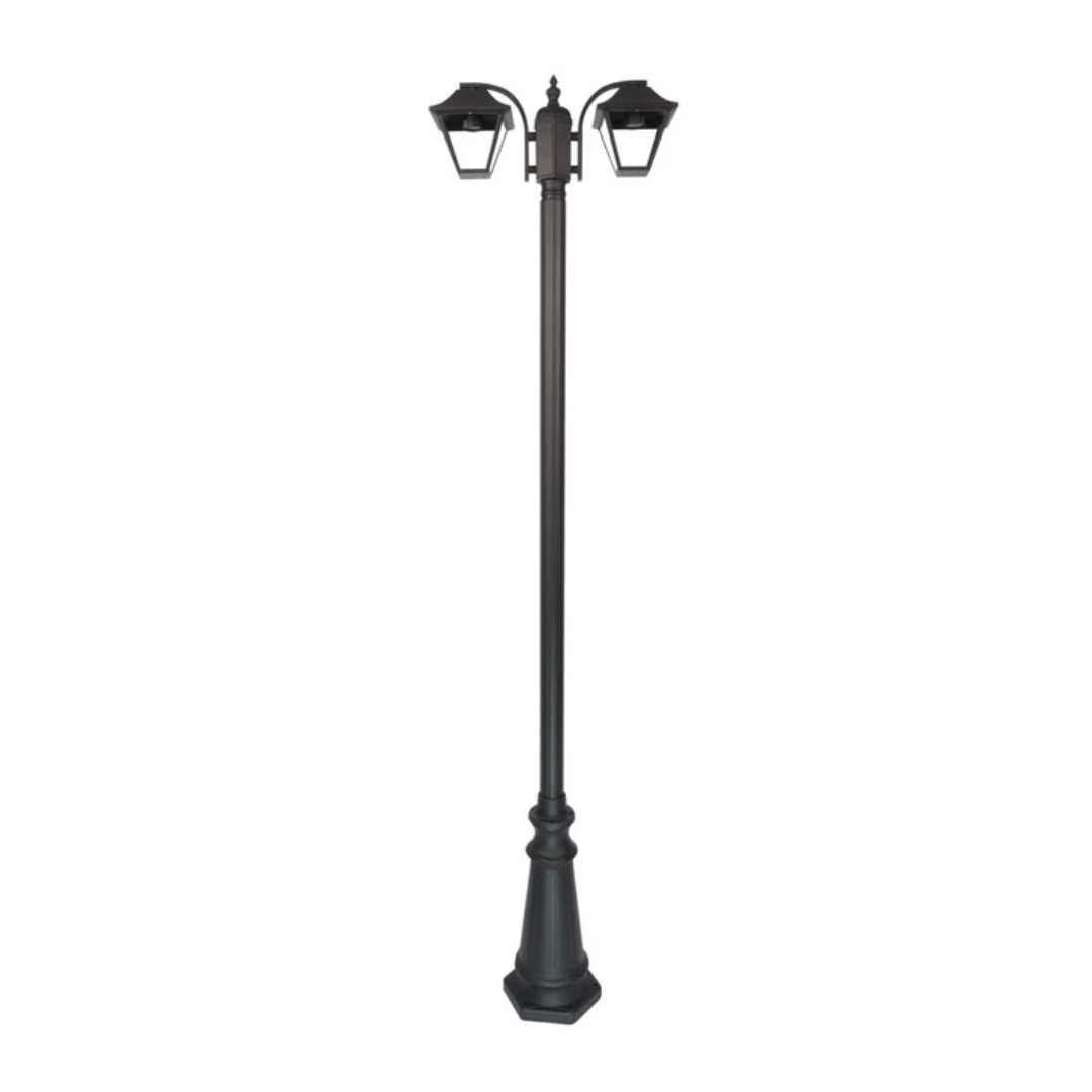 TKLD Pendant & Chandeliers Cottage Style Matt Black Clear Glass 2 X E27 Post Top Lamp - 2 X 60W