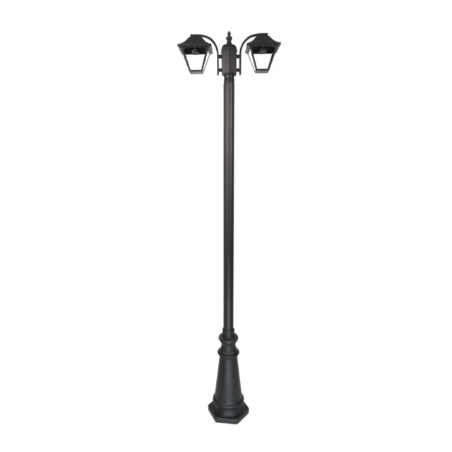 TKLD Pendant & Chandeliers Cottage Style Matt Black Clear Glass 2 X E27 Post Top Lamp - 2 X 60W