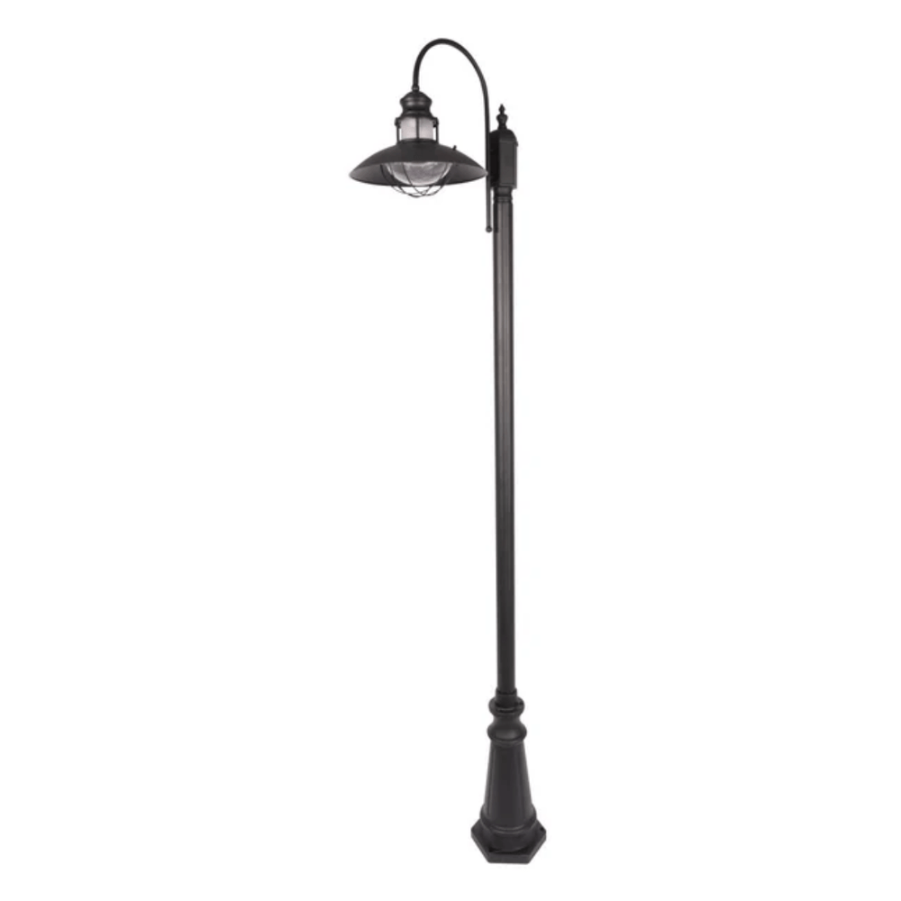 TKLD Pendant & Chandeliers Cottage Style Matt Black Clear Glass E27 Sunflower Post Top Lamp - 60W