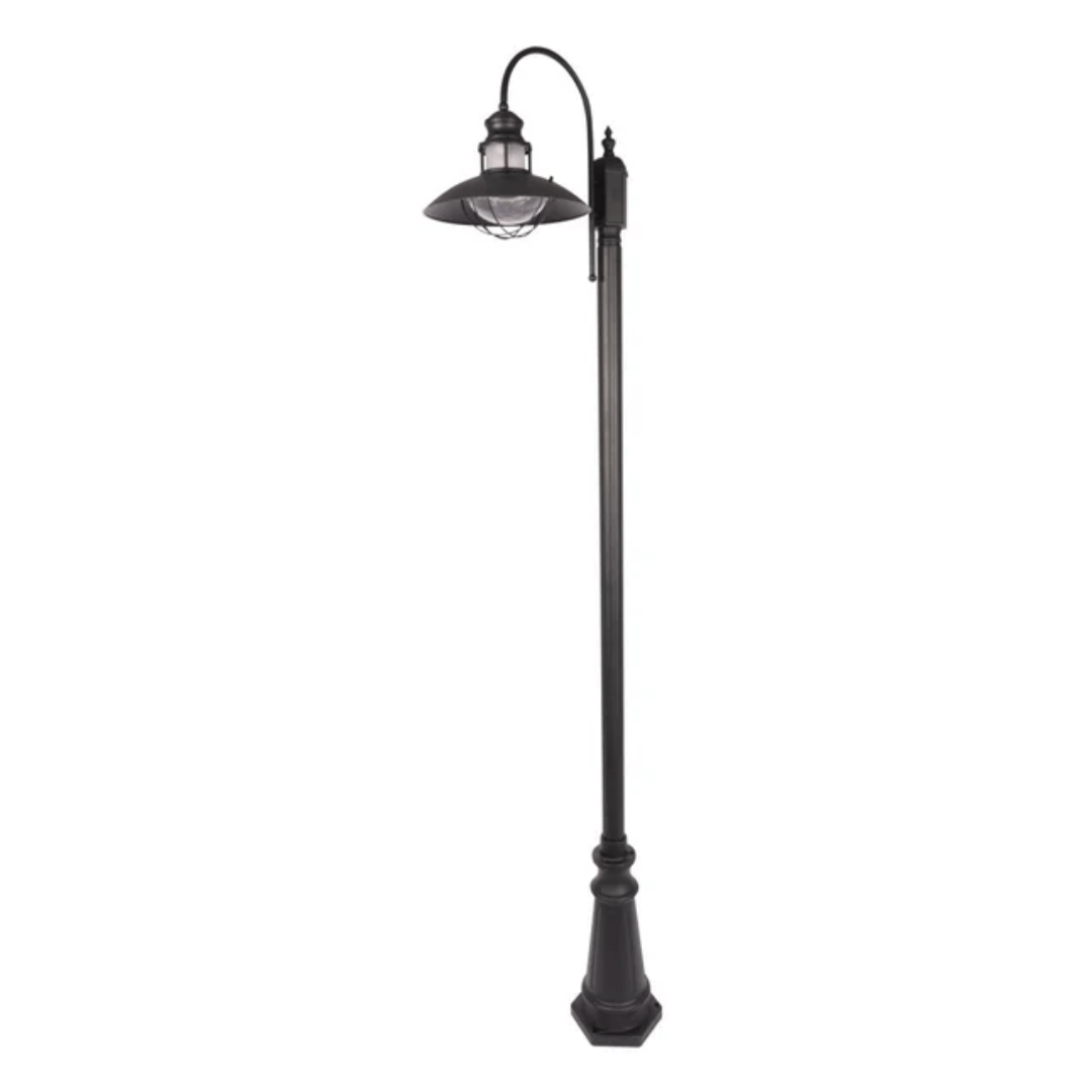 TKLD Pendant & Chandeliers Cottage Style Matt Black Clear Glass E27 Sunflower Post Top Lamp - 60W