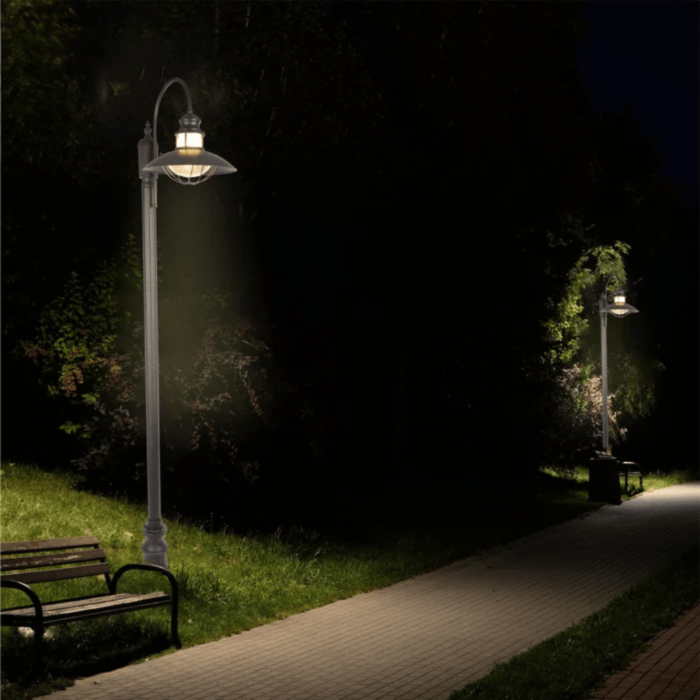 TKLD Pendant & Chandeliers Cottage Style Matt Black Clear Glass E27 Sunflower Post Top Lamp - 60W