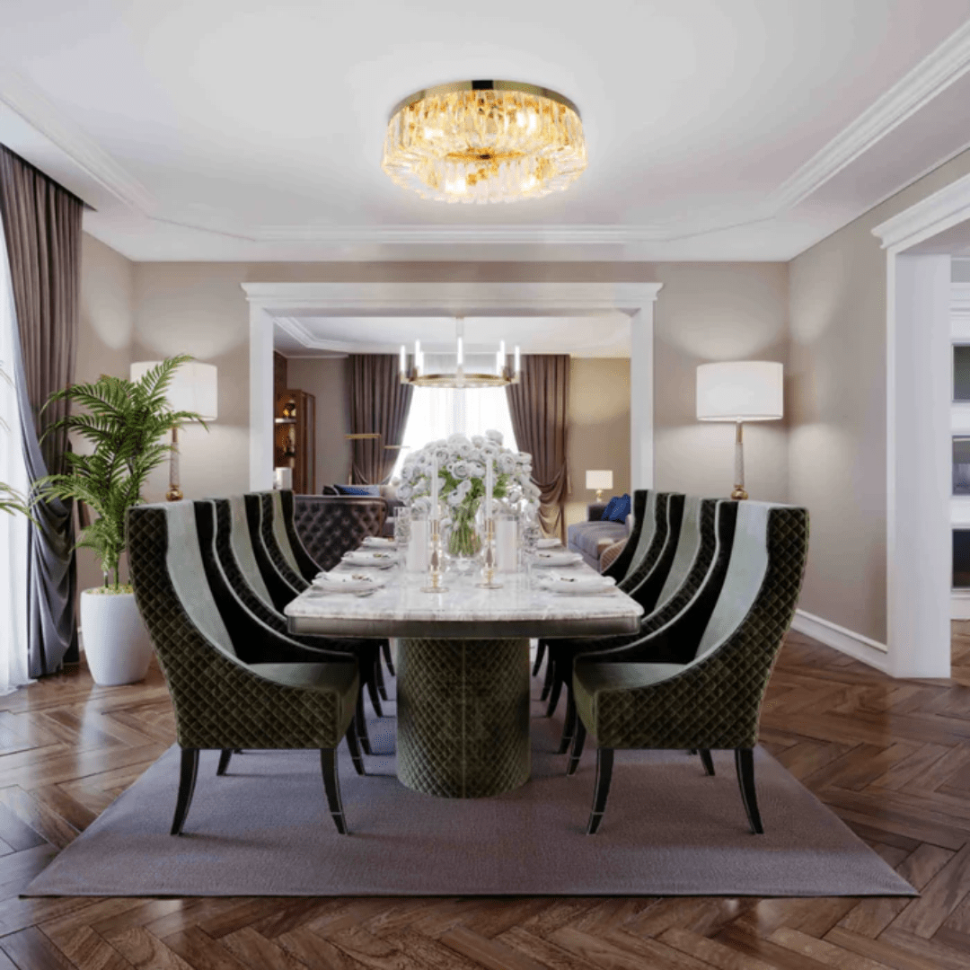 TKLD Pendant & Chandeliers Crystal Round Flush Chandelier Light - 40W