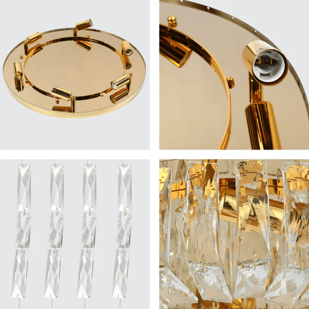 TKLD Pendant & Chandeliers Crystal Round Flush Chandelier Light - 40W