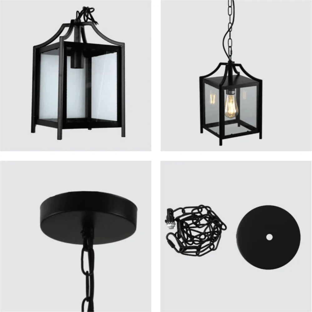 TKLD Pendant & Chandeliers Cube Retro Traditional Lantern E27 Pendant Ceiling Light