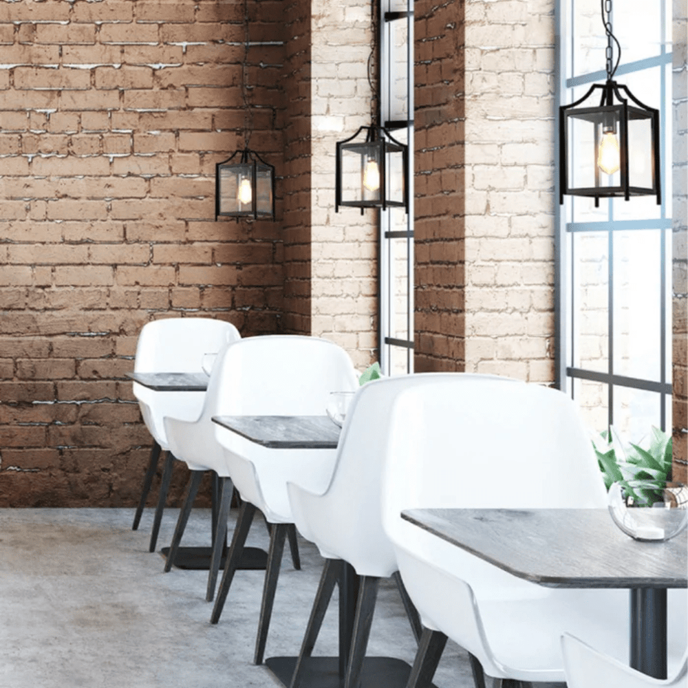 TKLD Pendant & Chandeliers Cube Retro Traditional Lantern E27 Pendant Ceiling Light