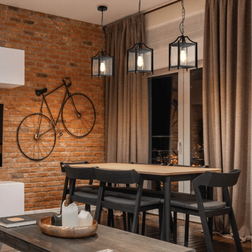 TKLD Pendant & Chandeliers Cube Retro Traditional Lantern E27 Pendant Ceiling Light