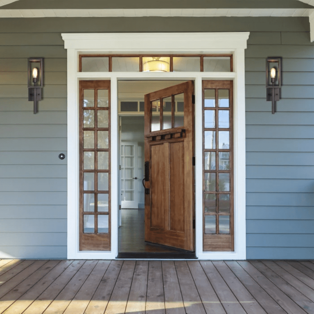 TKLD Wall & Sconce Lights Cube Scone Cottage Style Outdoor E27 Wall Lamp Matt Black Clear Glass - 60W