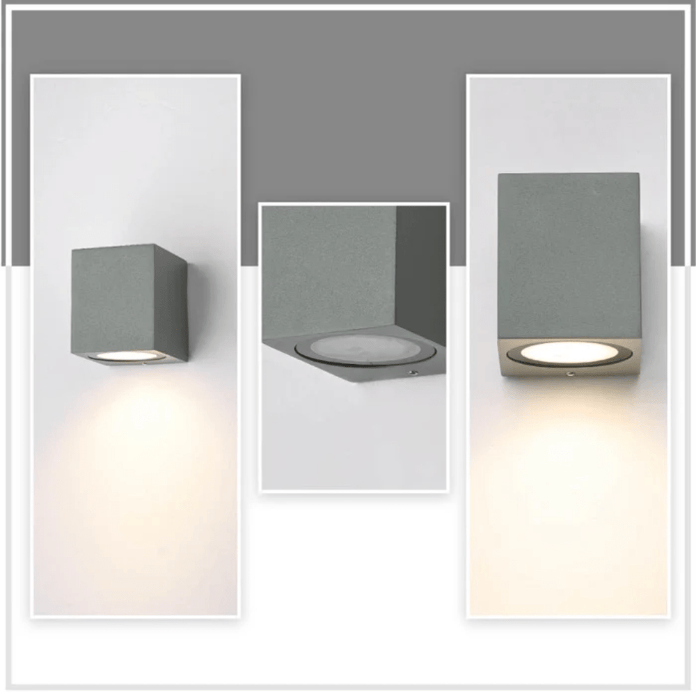 TKLD Wall & Sconce Lights Cuboid Grey 1 direction Wall Lamp GU10 - IP44
