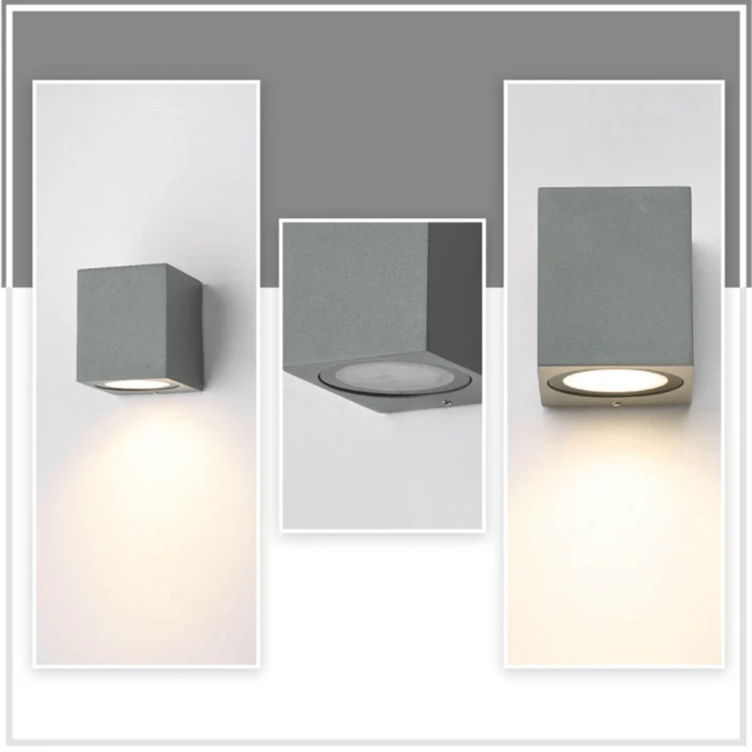 TKLD Wall & Sconce Lights Cuboid Grey 1 direction Wall Lamp GU10 - IP44