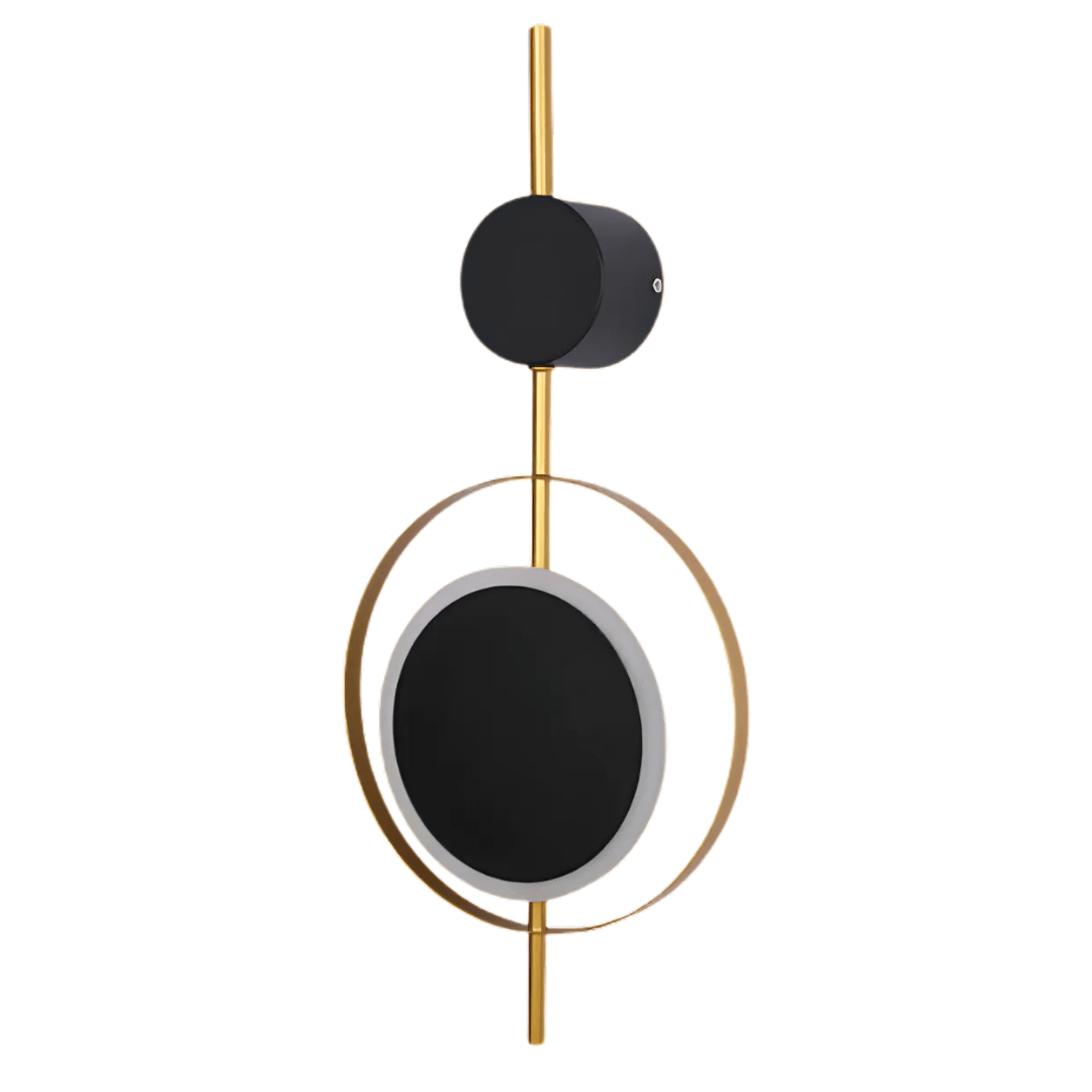 TKLD Wall & Sconce Lights Designer Geometric Black Moon In Gold Circle Modern LED Wall Light - 8W