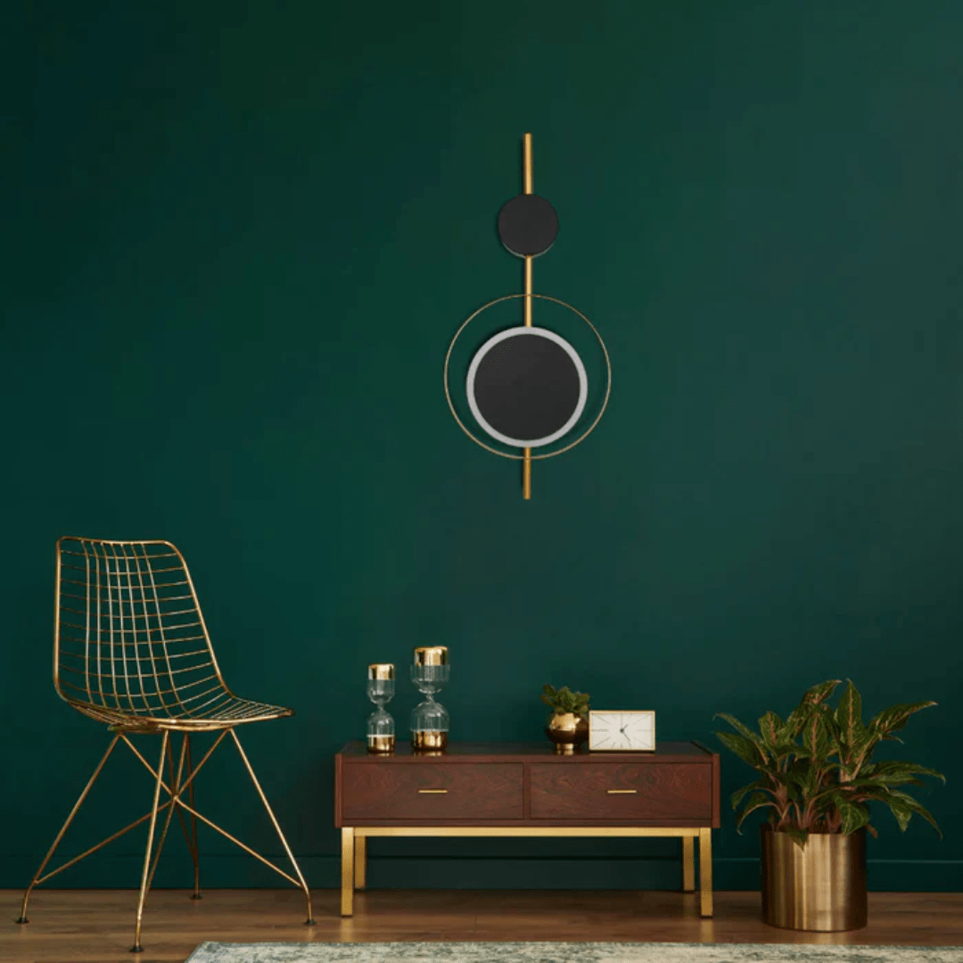 TKLD Wall & Sconce Lights Designer Geometric Black Moon In Gold Circle Modern LED Wall Light - 8W