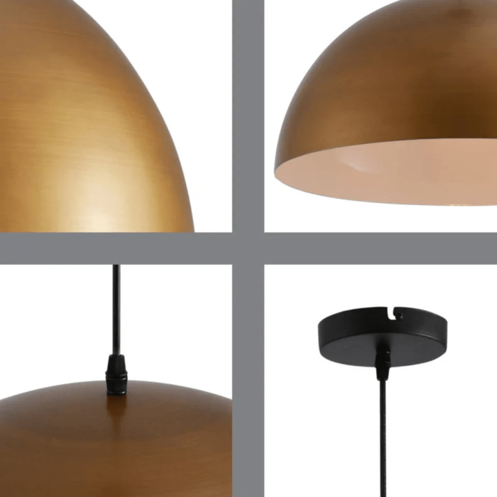 TKLD Pendant & Chandeliers Dome Copper or Brass Finish Metal E27 Pendant Ceiling Light - 300mm/500mm