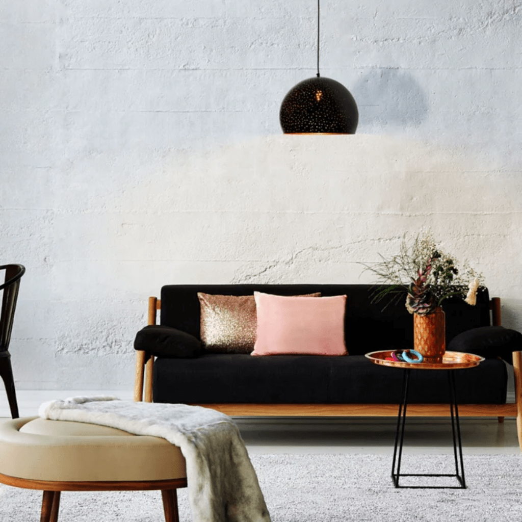 TKLD Pendant & Chandeliers Dome Morrocan Night Milkyway Black & Gold E27 Ceiling Pendant Light - 350mm