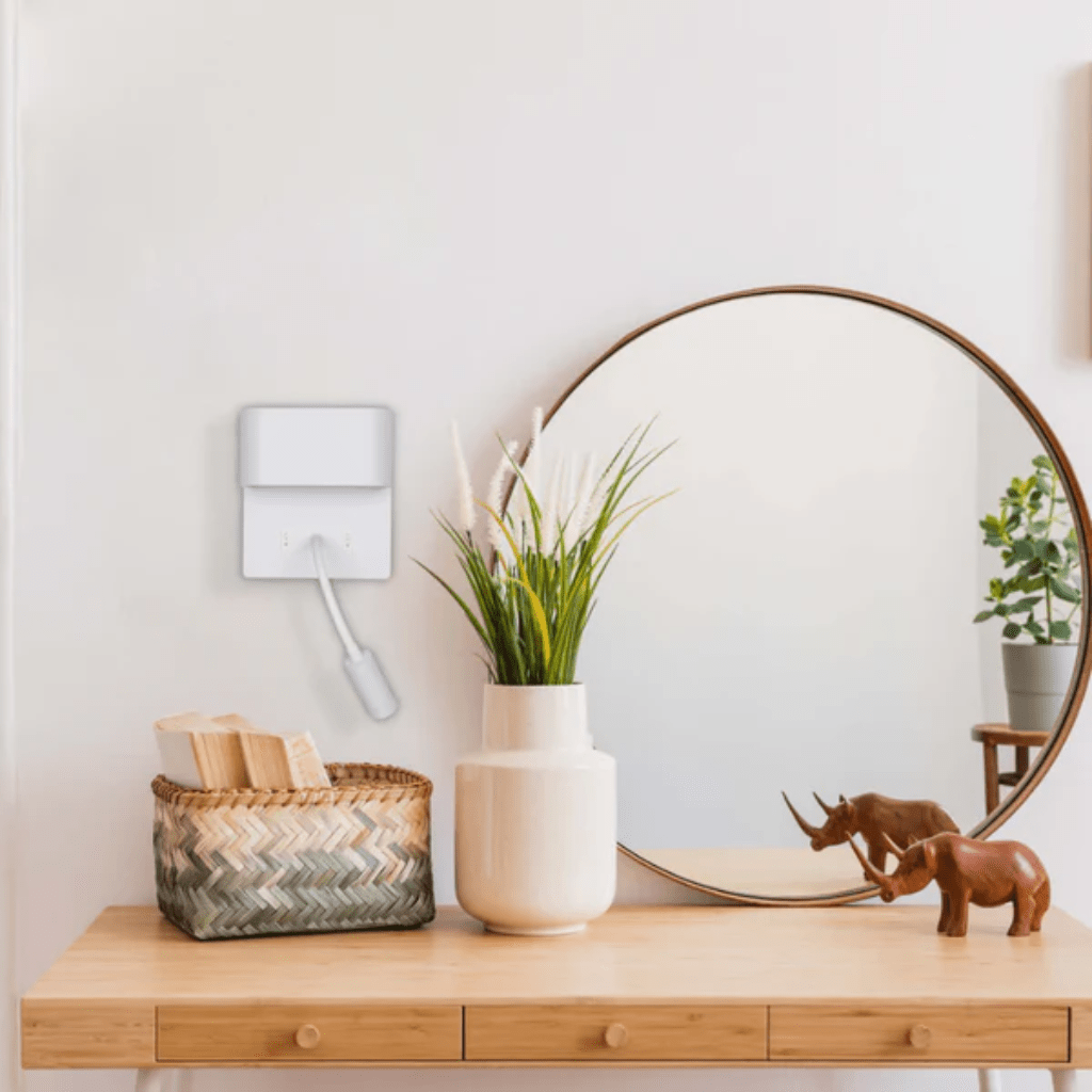 TKLD Wall & Sconce Lights Dual-Source LED Wall Sconce with Adjustable Gooseneck Reading Bedside Lamp