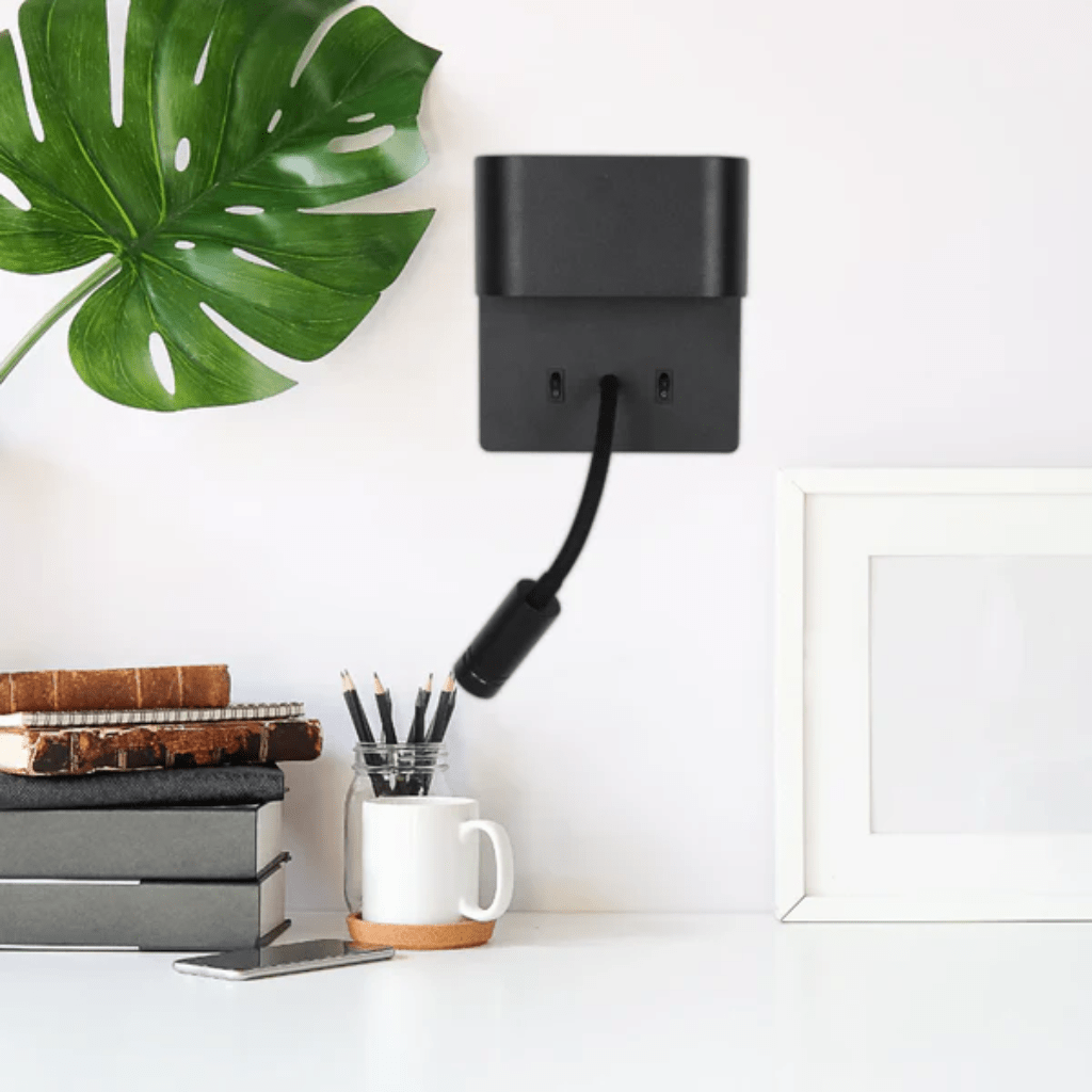 TKLD Wall & Sconce Lights Dual-Source LED Wall Sconce with Adjustable Gooseneck Reading Bedside Lamp