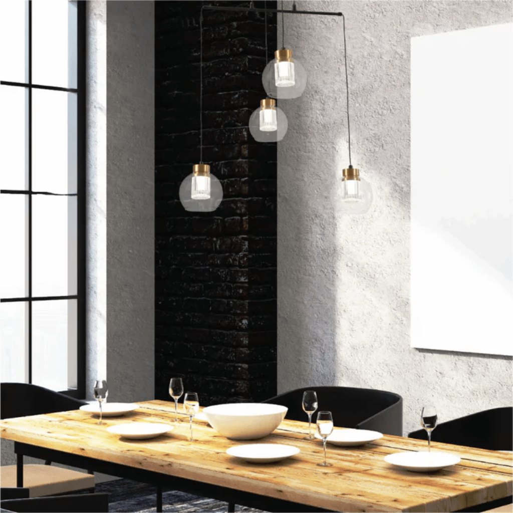 TKLD Pendant & Chandeliers Eleganza 4 Lamp Line Lumina Adjustable LED Chandeliers