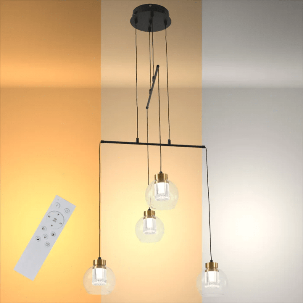 TKLD Pendant & Chandeliers Eleganza 4 Lamp Line Lumina Adjustable LED Chandeliers