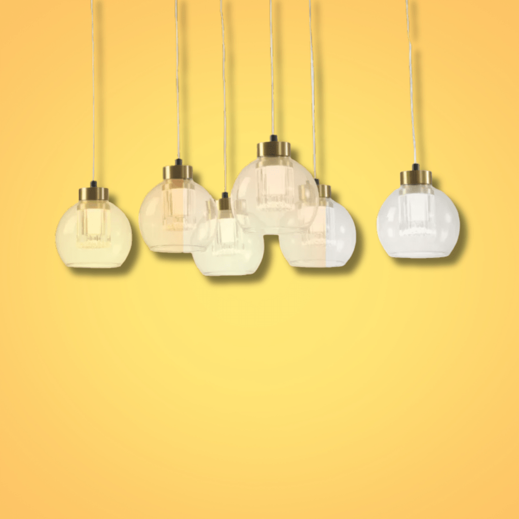 TKLD Pendant & Chandeliers Eleganza 6 Lamp Rectangle Lumina Adjustable LED Chandeliers