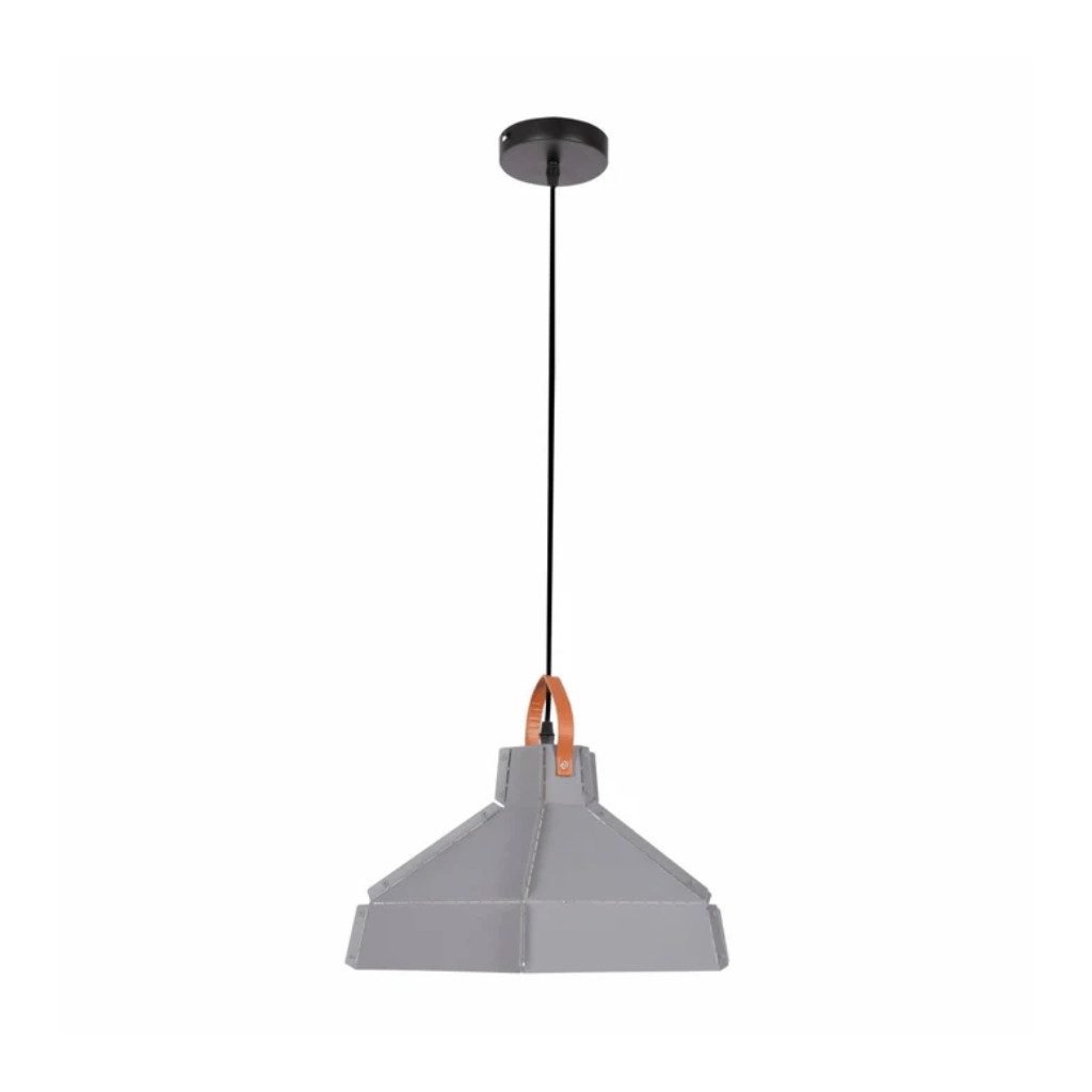 TKLD Pendant & Chandeliers Esagono Grey Midi Maxi Metal E27 Pendant Ceiling Light - 355mm/410mm