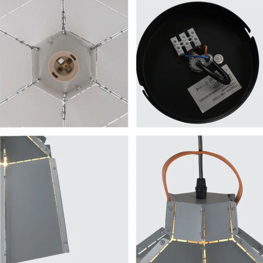 TKLD Pendant & Chandeliers Esagono Mini Metal E27 Pendant Ceiling Light - D285mm