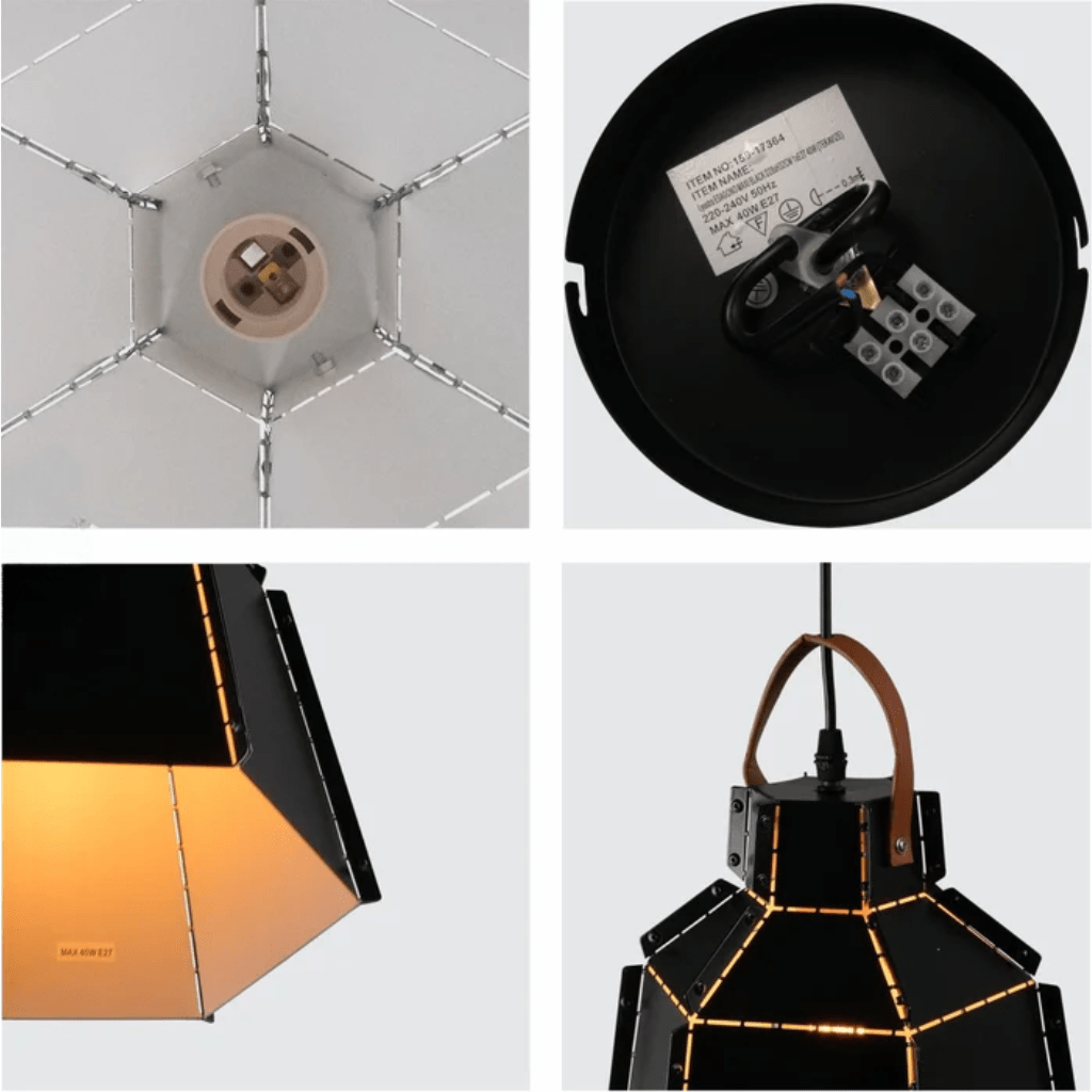 TKLD Pendant & Chandeliers Esagono Mini Metal E27 Pendant Ceiling Light - D285mm