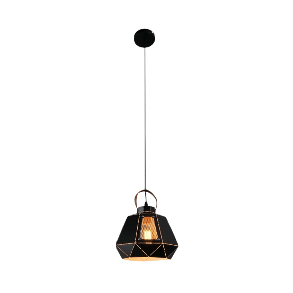 TKLD Pendant & Chandeliers Esagono Pod Lantern Black or White E27 Pendant Ceiling Light - 260mm/330mm
