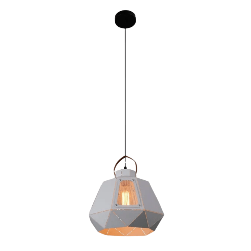 TKLD Pendant & Chandeliers Esagono Pod Lantern Black or White E27 Pendant Ceiling Light - 260mm/330mm