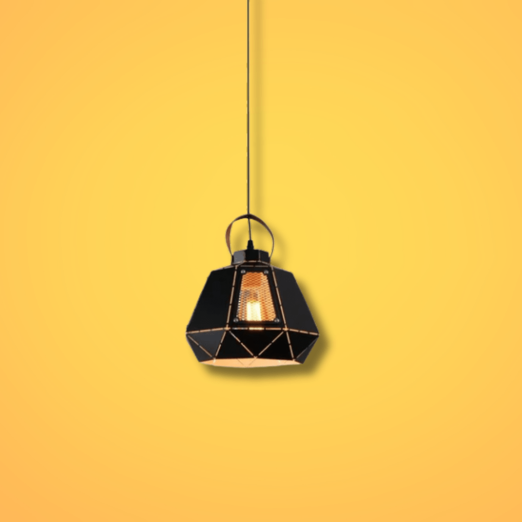 TKLD Pendant & Chandeliers Esagono Pod Lantern Black or White E27 Pendant Ceiling Light - 260mm/330mm