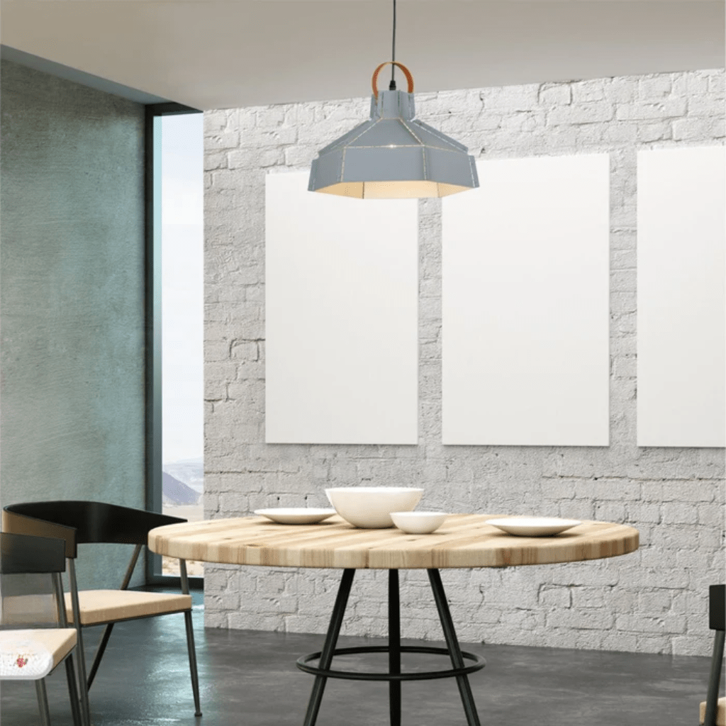 TKLD Pendant & Chandeliers Esagono White Midi Maxi Metal E27 Pendant Ceiling Light - 355mm/410mm