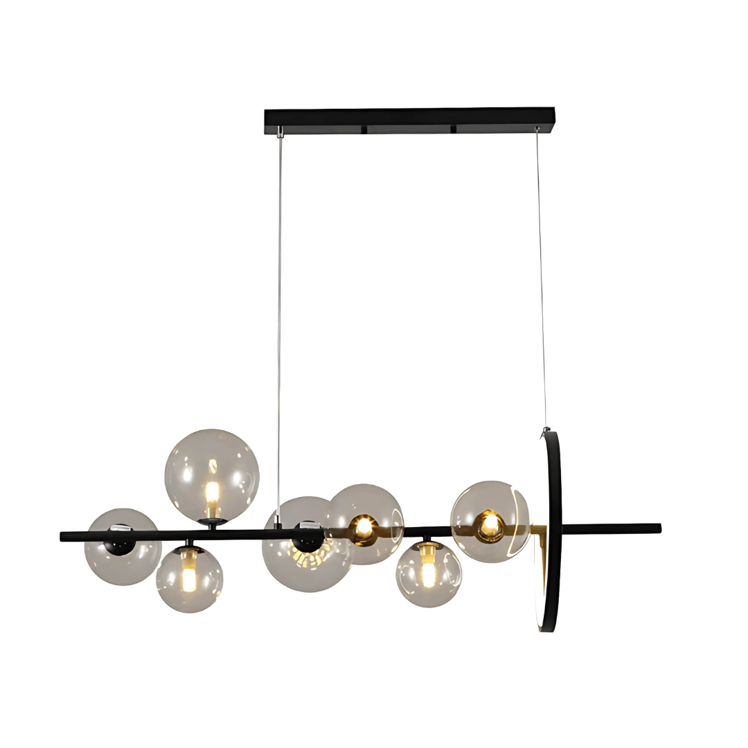 TKLD Pendant & Chandeliers Expanse Ring Black Clear Globe Glasses LED Island Chandelier Ceiling Light - 20W