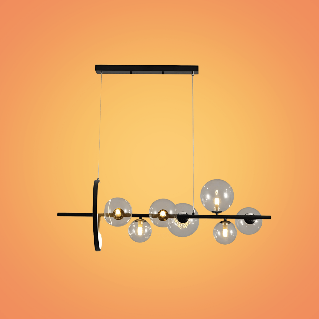 TKLD Pendant & Chandeliers Expanse Ring Black Clear Globe Glasses LED Island Chandelier Ceiling Light - 20W