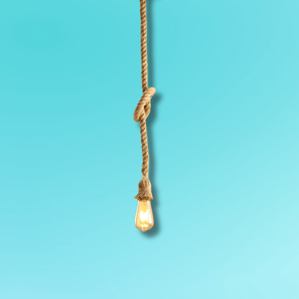 TKLD Pendant & Chandeliers Farmhouse Rustic Hemp Rope E27 Pendant Ceiling Light