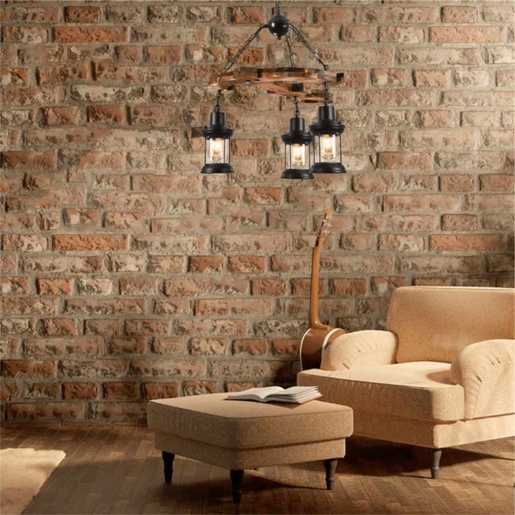 TKLD Pendant & Chandeliers Farmhouse Wood Marine Anchor Nautical Kitchen Island Chandelier Ceiling Light