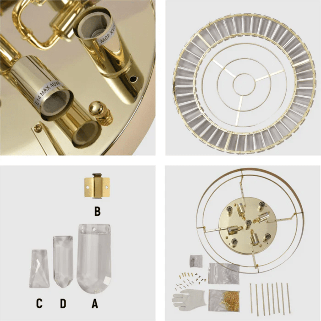 TKLD Pendant & Chandeliers Flush Ring Crystal Deluxe Chandelier Ceiling Light - 40W