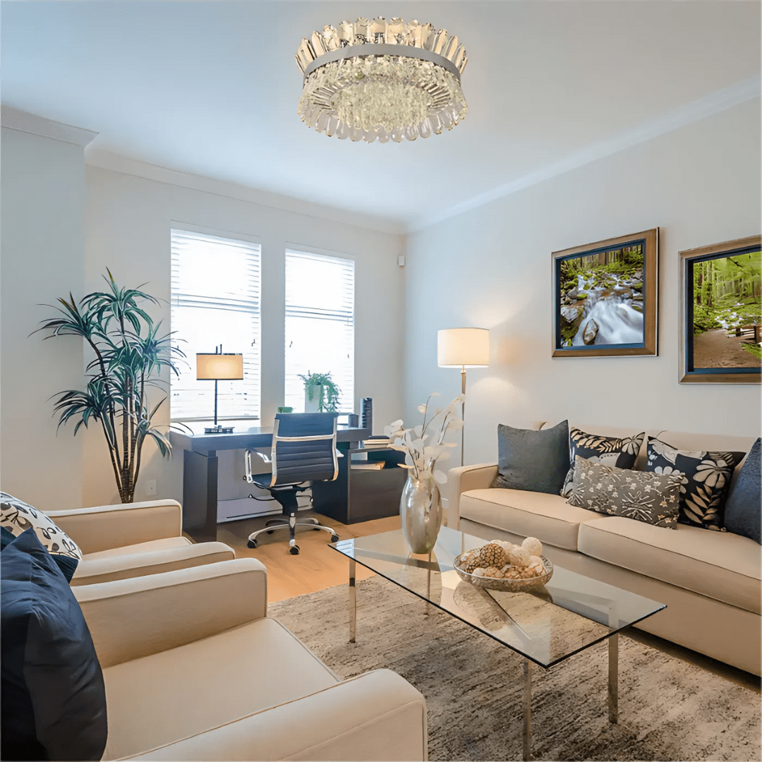 TKLD Pendant & Chandeliers Flush Ring Crystal Deluxe Chandelier Ceiling Light - 40W