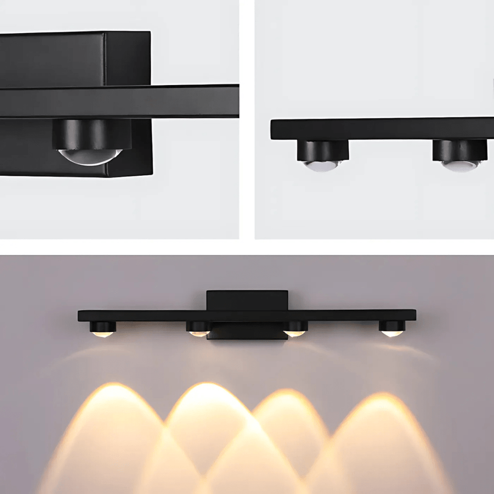 TKLD Wall & Sconce Lights Freja Nordic Black 4 Lamp Mirror LED Wall Light - 4W