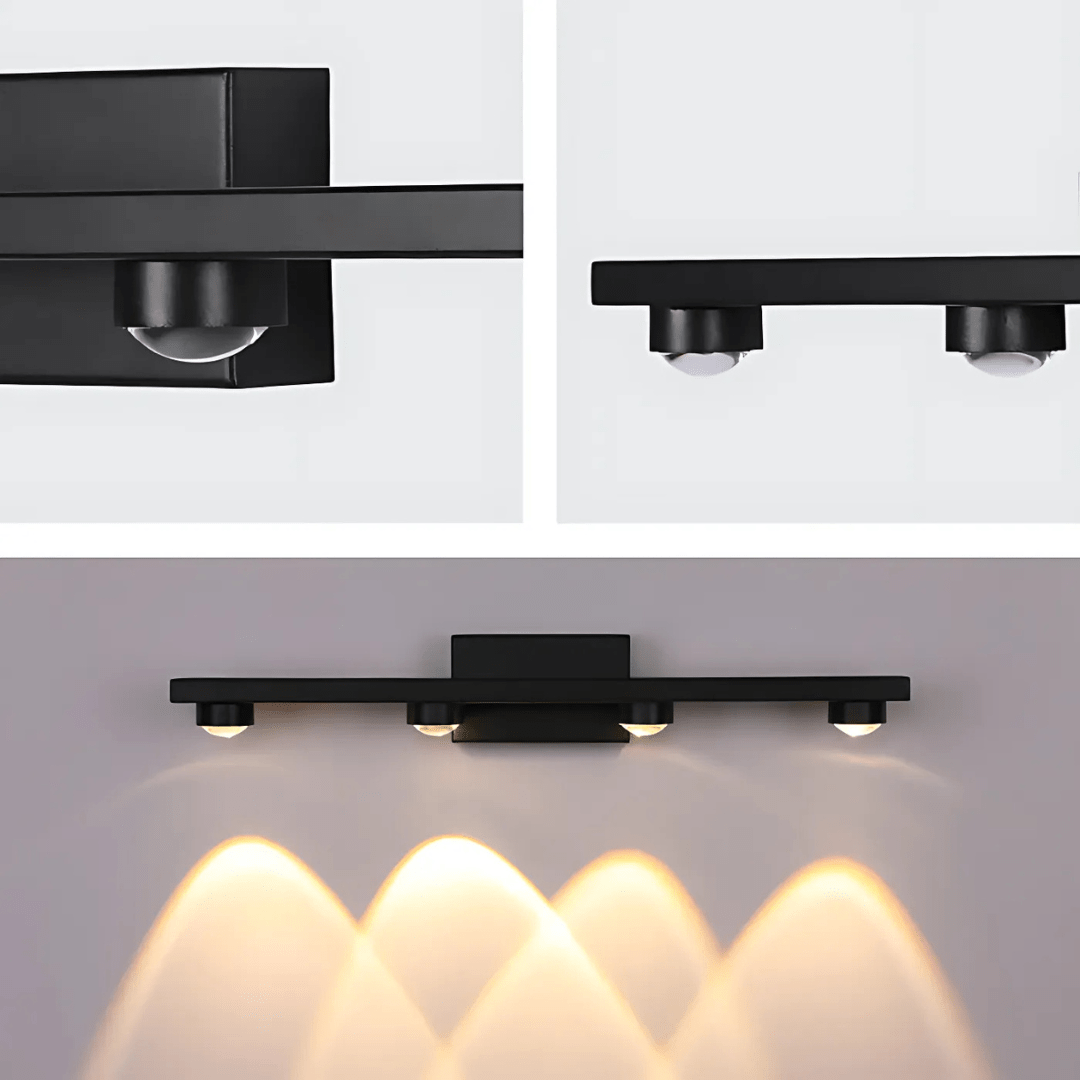TKLD Wall & Sconce Lights Freja Nordic Black 4 Lamp Mirror LED Wall Light - 4W