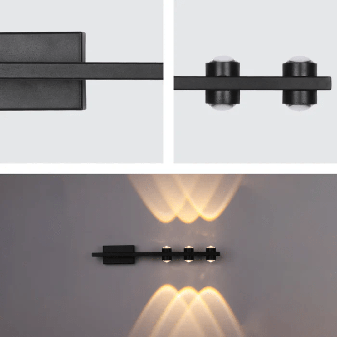 TKLD Wall & Sconce Lights Freja Nordic Black 6 Lamp Mirror LED Wall Light - 6W