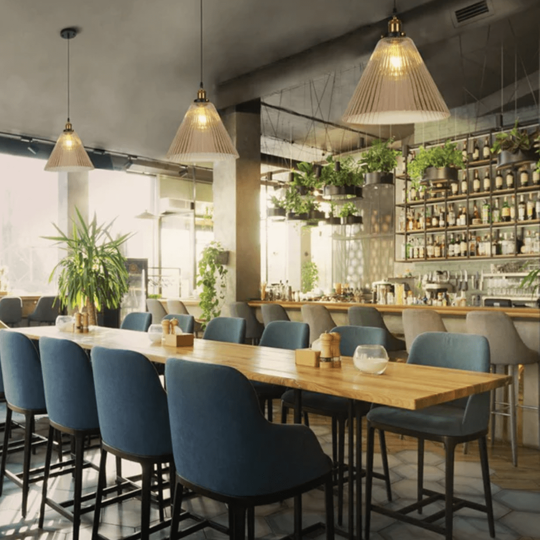 TKLD Pendant & Chandeliers Funnel Reeded Fluted Striped Amber Glass Pendant Ceiling Light - 8618-1AM