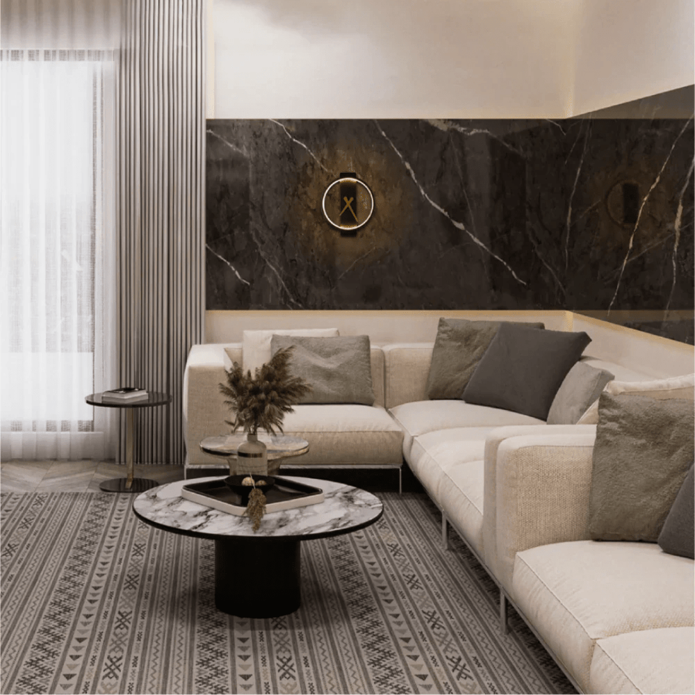 TKLD Pendant & Chandeliers Glowing Sundial Black 3000K LED Wall Sconce Light - 18W