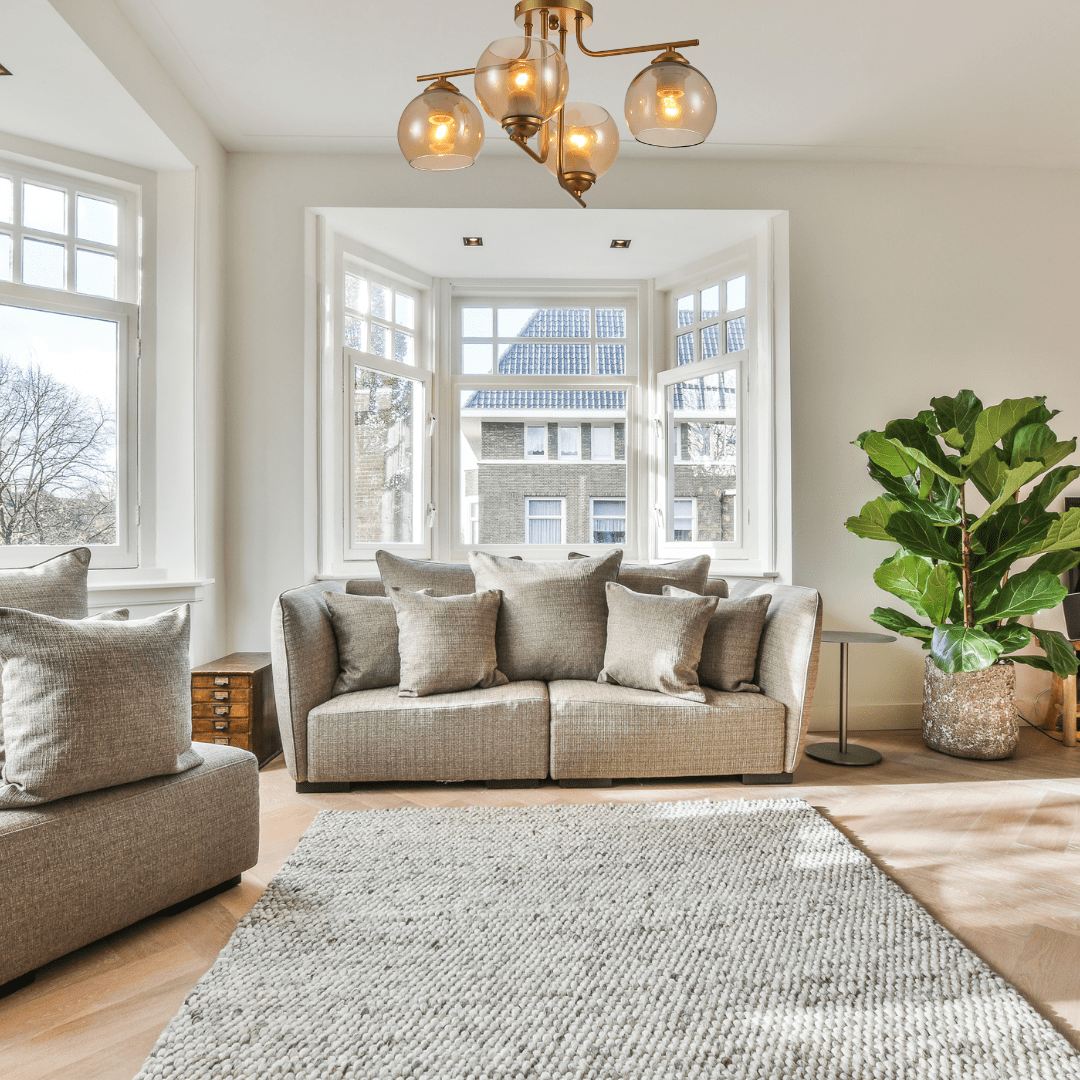 TKLD Ceiling Lights Gold 4 Lamp L shape Metal Amber Dome Glass Ceiling Light - 40W