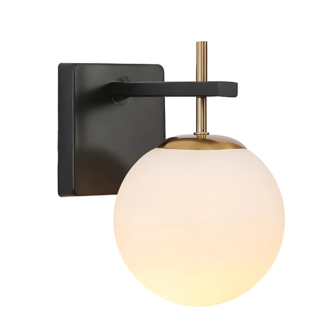 TKLD Wall & Sconce Lights Gold Aluminium Bronze Body Opal White Glass Globe Wall Light - 40W