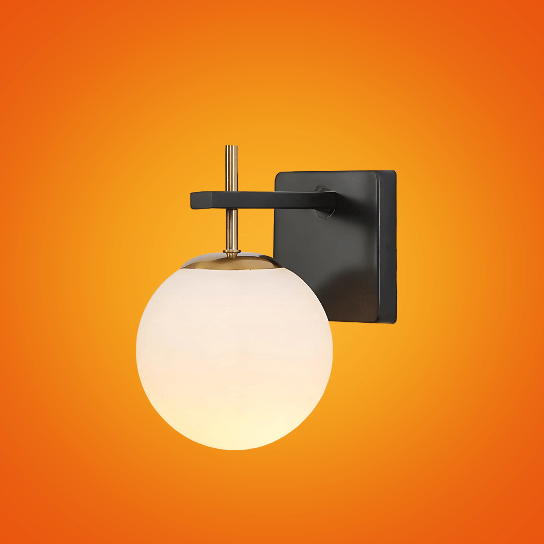 TKLD Wall & Sconce Lights Gold Aluminium Bronze Body Opal White Glass Globe Wall Light - 40W