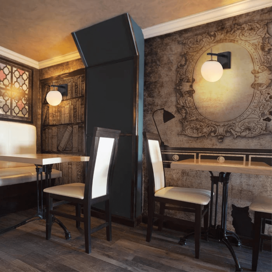 TKLD Wall & Sconce Lights Gold Aluminium Bronze Body Opal White Glass Globe Wall Light - 40W