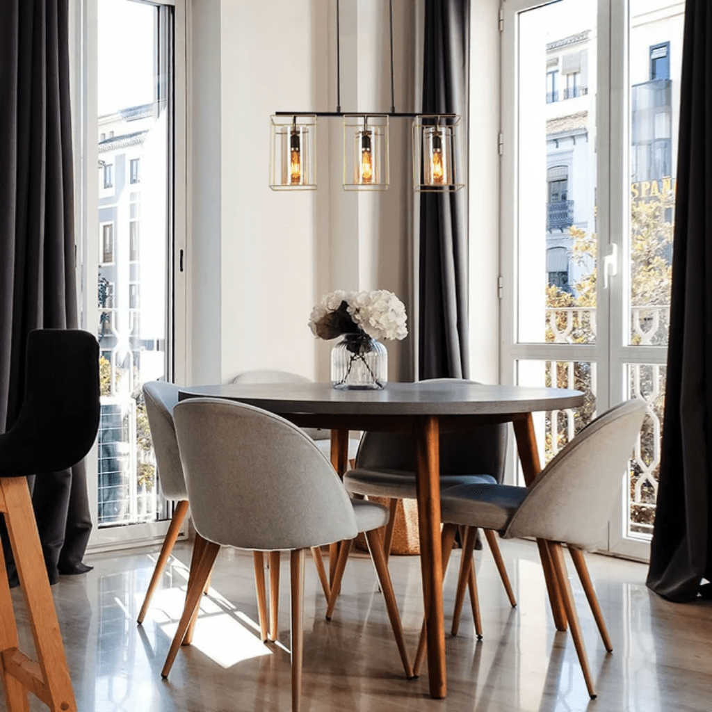 TKLD Pendant & Chandeliers Gold Metal Cage Single or Triple Cylinder Glass E27 Pendant or Island Ceiling Light