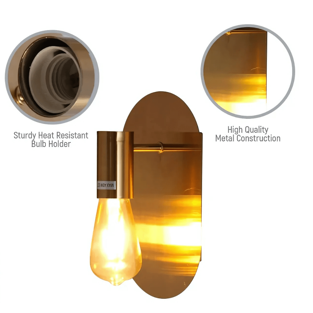 TKLD Wall & Sconce Lights Gold Metal E27 Fitting Wall Light - 60W